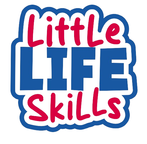 A blue and red logo that says little life skills.